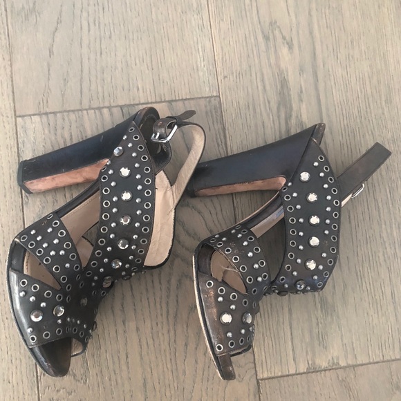 Prada Brown Leather Sandals with Crystals 39 - Picture 6 of 7